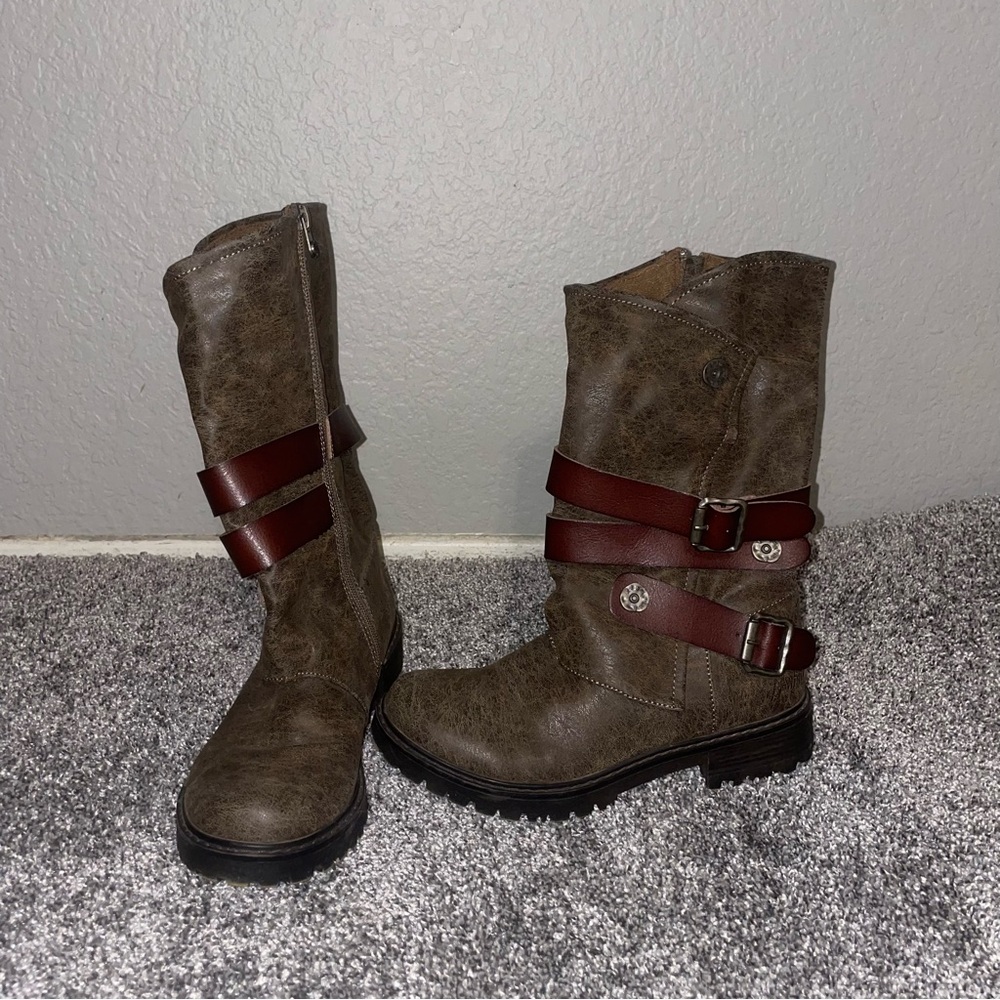 Brown Buckle Boots